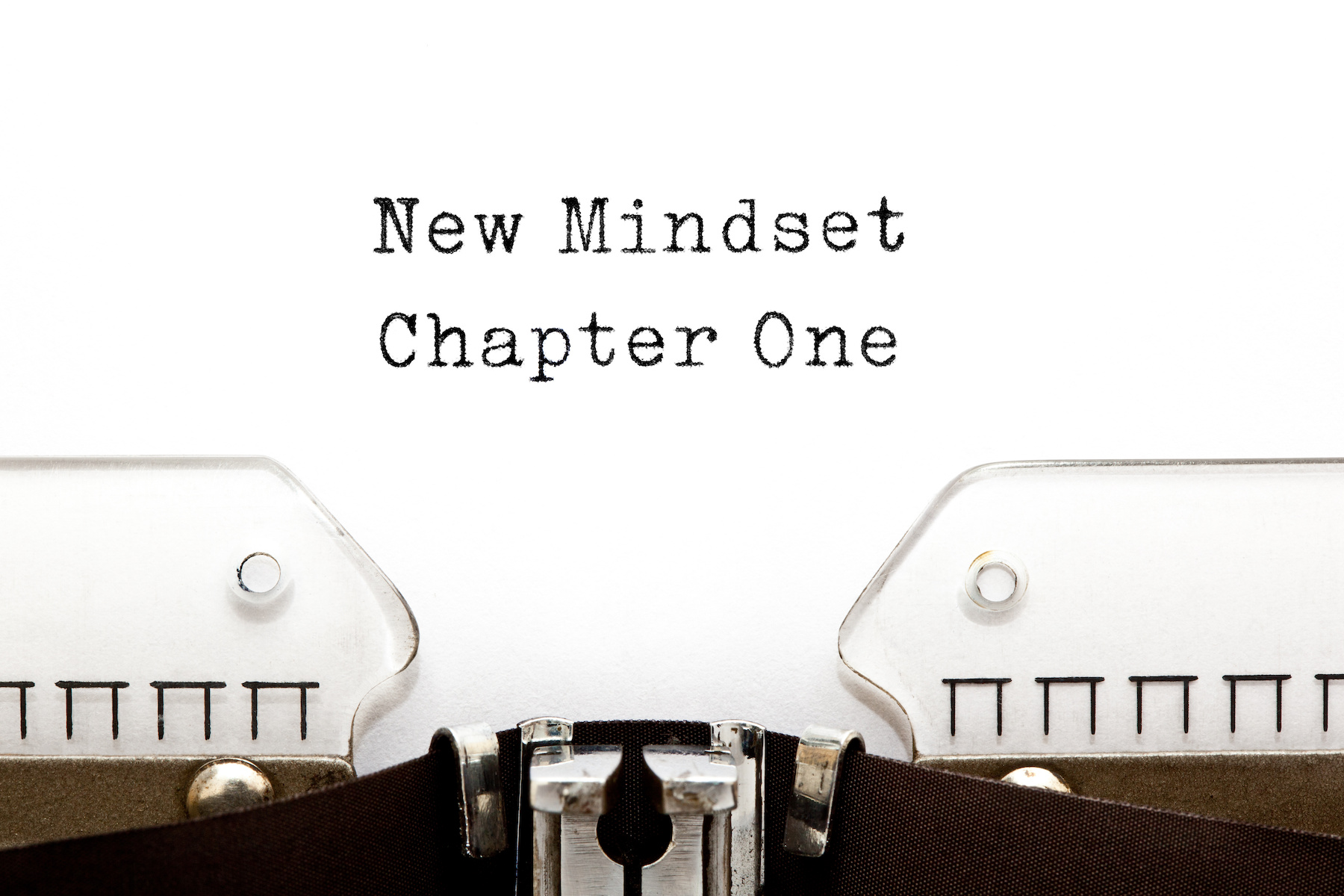 New Mindset Chapter One Typewriter New Mindset Chapter One printed on an old typewriter.